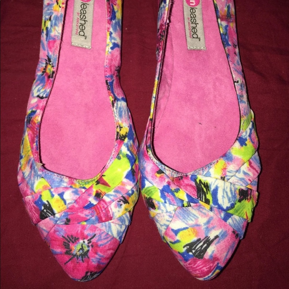 New unleashed Floral Ballet Pointy Flats Shoes 6